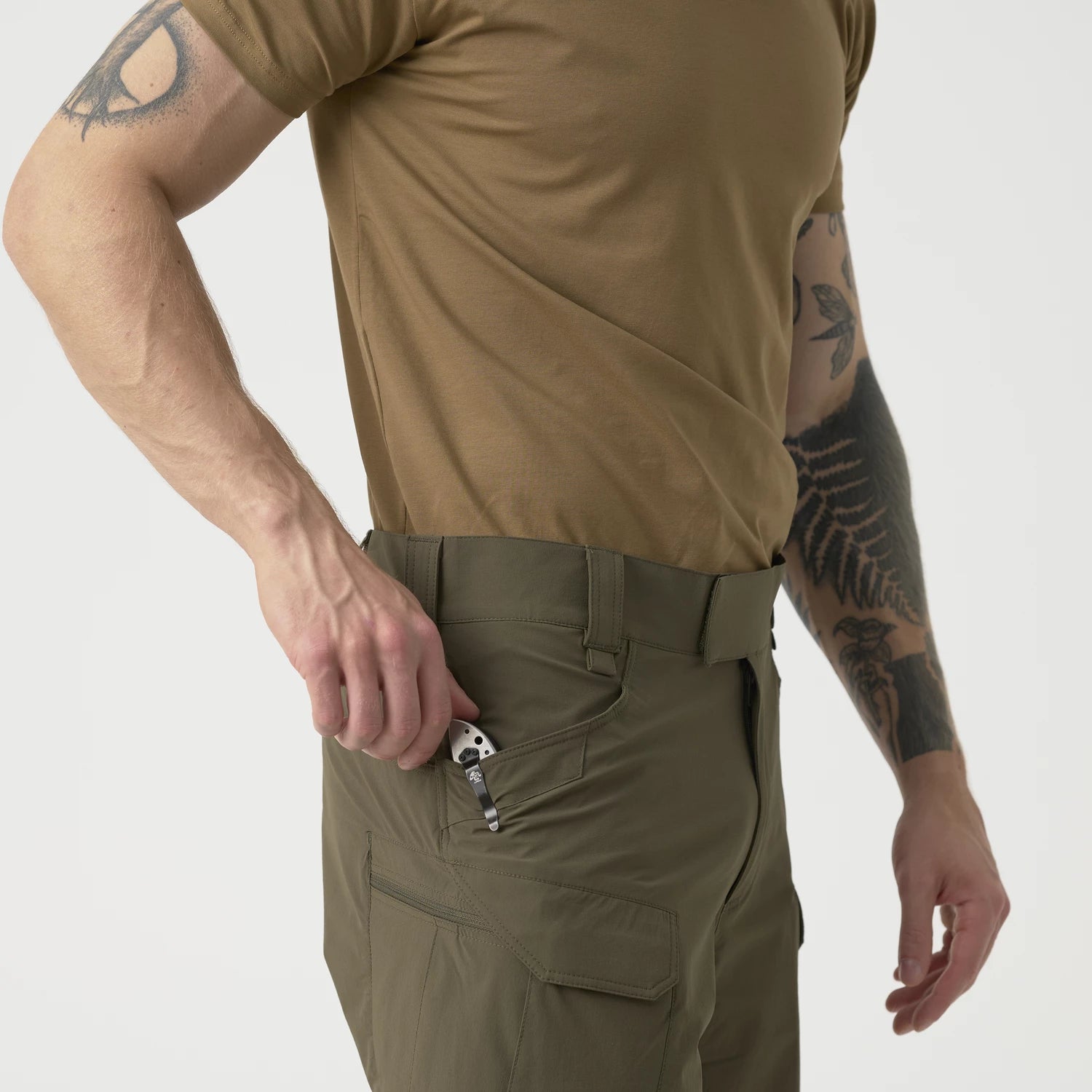 Helikon-Tex Ultra OTUS šortky VersaStretch outdoorové taktické Versa Stretch Lite Outdoorove, Taiga Green – detail 2