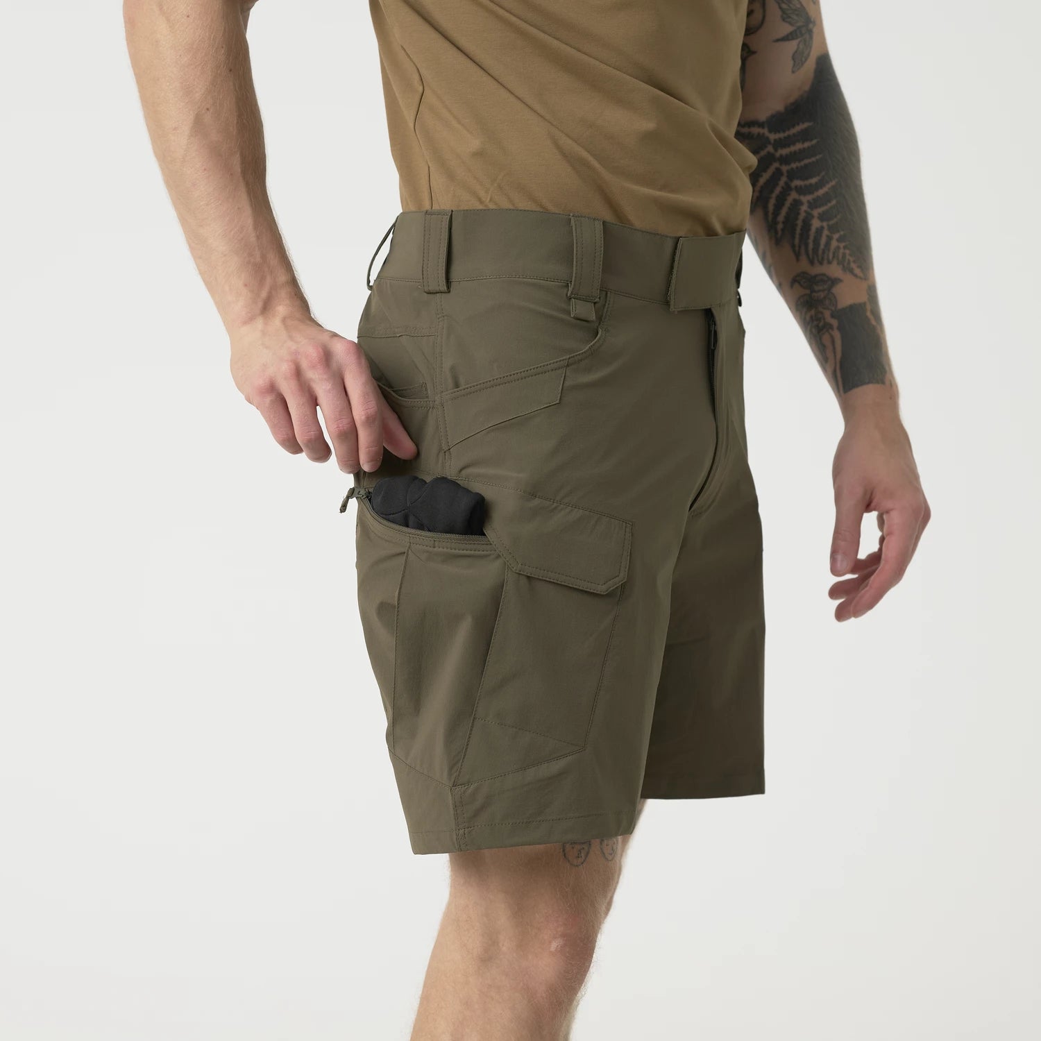 Helikon-Tex Ultra OTUS šortky VersaStretch outdoorové taktické Versa Stretch Lite Outdoorove, Taiga Green – detail 6