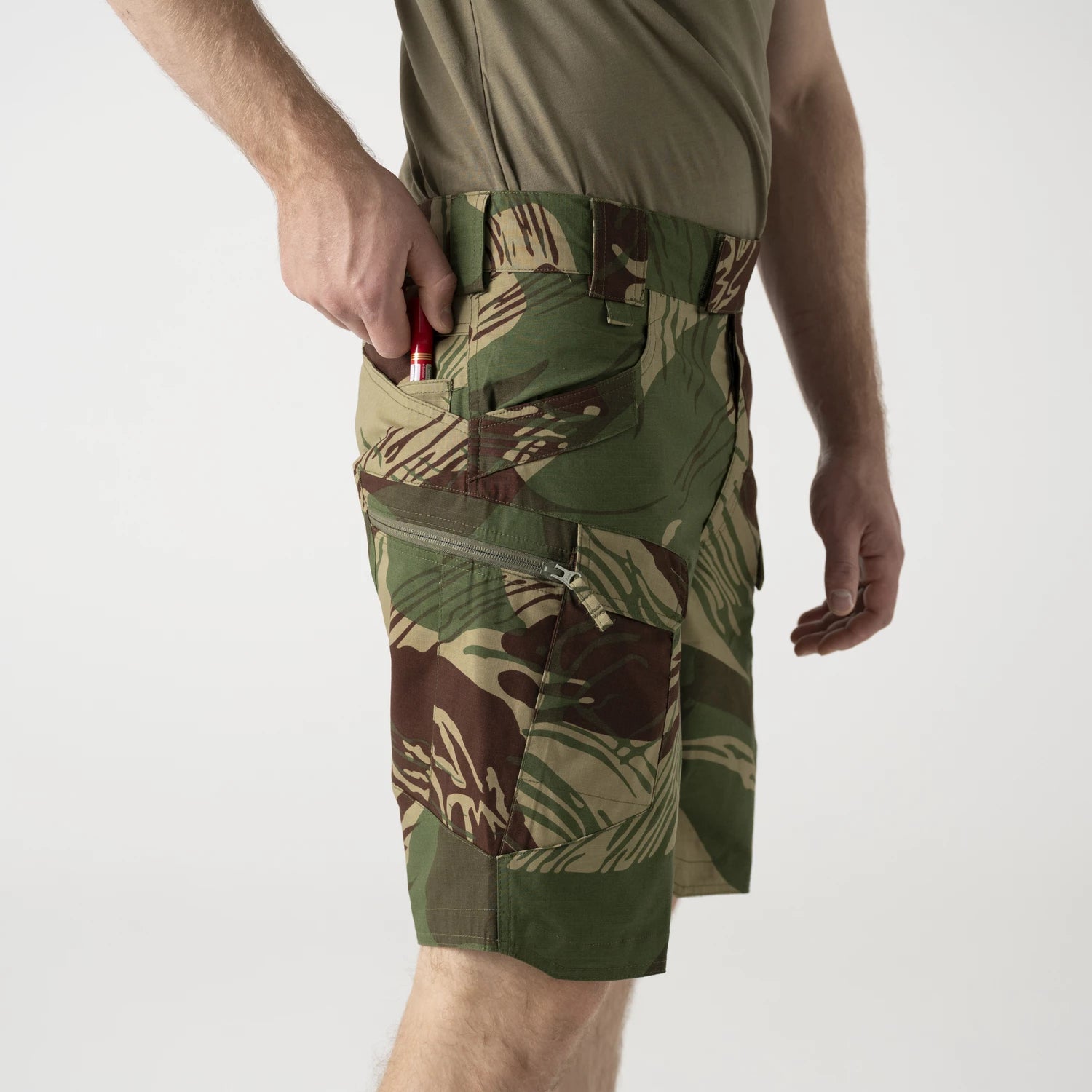 Helikon-Tex UTS krátke nohavice taktické 8.5" PolyCotton Stretch Ripstop, Rhodesian camo – detail 6