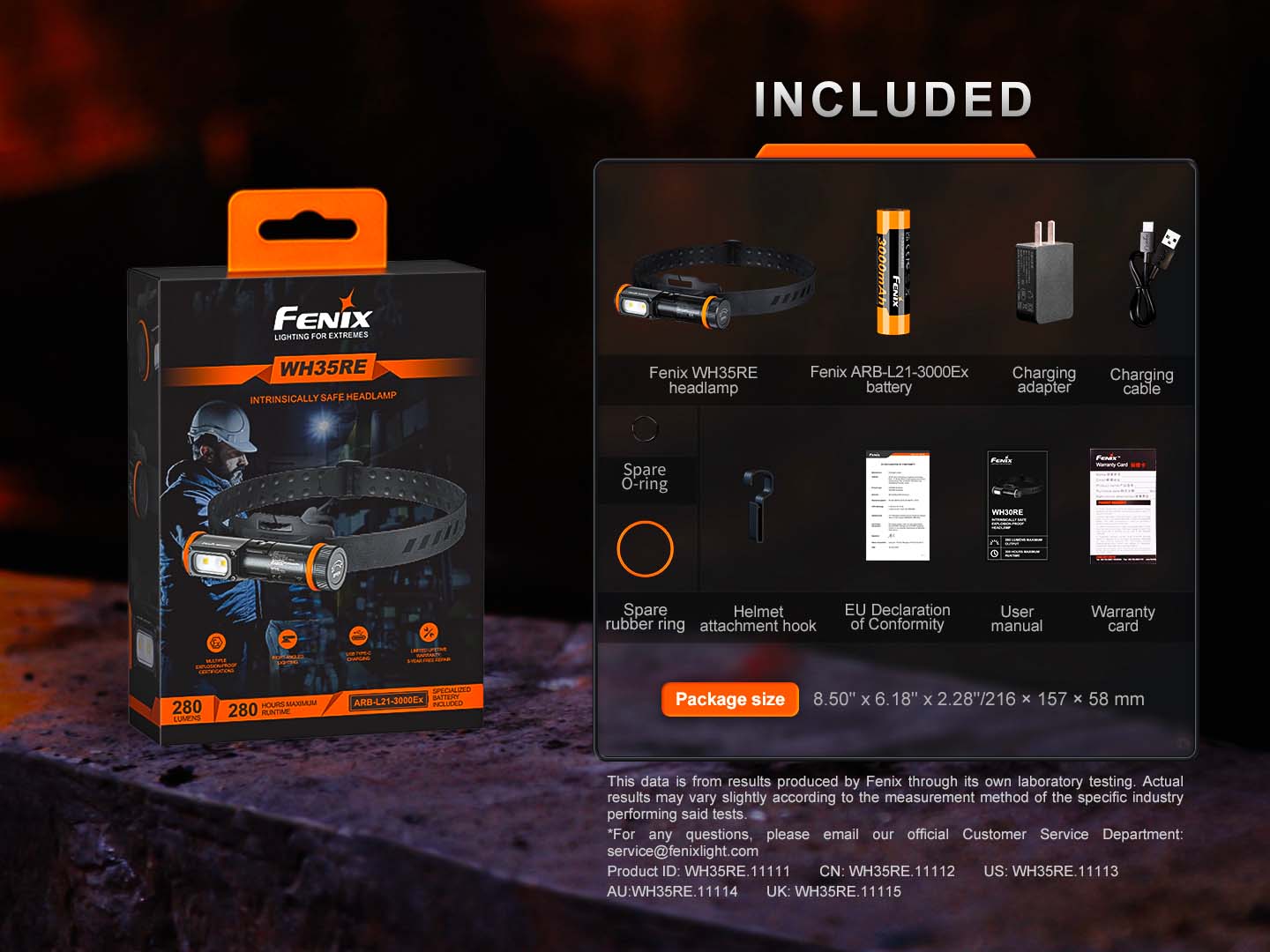 Fenix nabíjateľná ATEX čelovka WH35RE