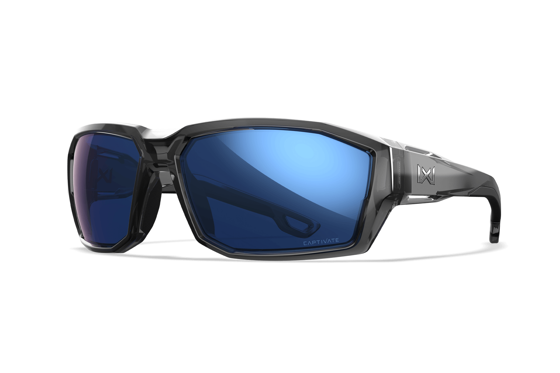 Wiley X Alpine balistické slnečné okuliare, Gloss Crystal Grey / CAPTIVATE Polarized Blue Mirror