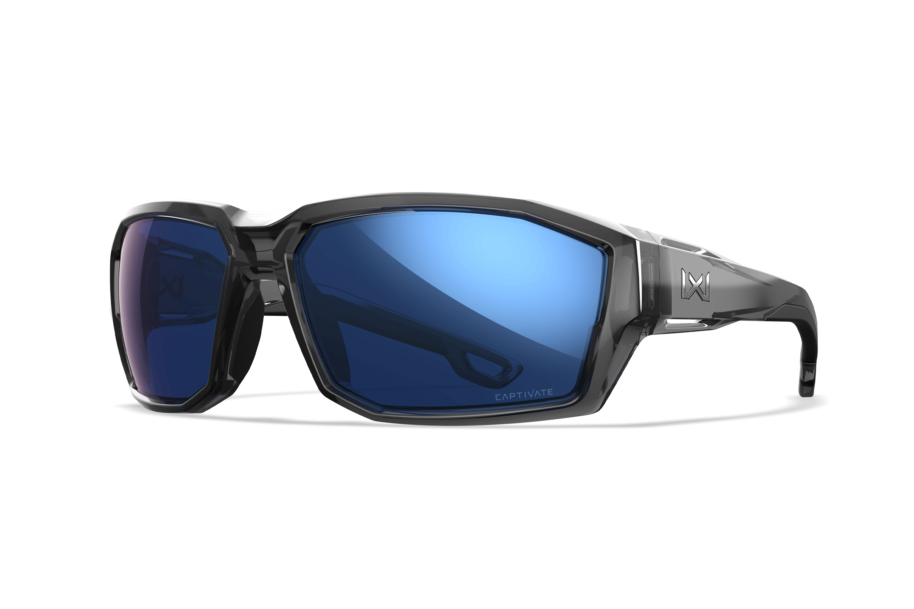 Wiley X Alpine balistické slnečné okuliare, Gloss Crystal Grey / CAPTIVATE Polarized Blue Mirror