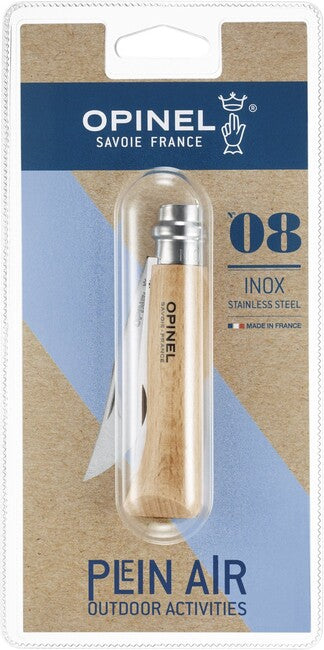 Opinel VRI N°08 Μαχαίρι Πτυσσόμενο Inox Συσκευασία, Καφέ