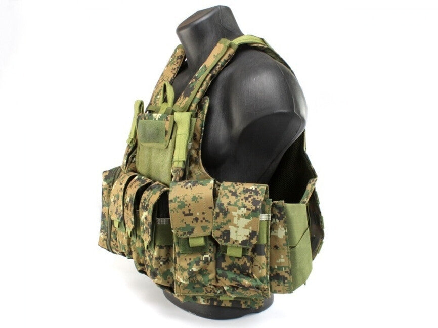DRAGOWA Αμάνικο Γιλέκο Tactical Heavy Duty, Digital Woodland