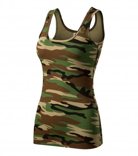 Malfini Camouflage αμάνικο μπλουζάκι γυναικείο 180g/m2, καφέ