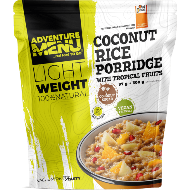 Adventure Menu Χυλός Ρυζιού-Καρύδας με Τροπικά Φρούτα, 300g