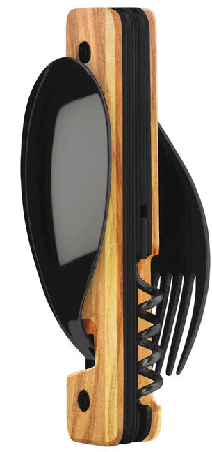 Akinod A02B00001 Πολυλειτουργικό Σετ 13h25, black mirror finish, olive wood