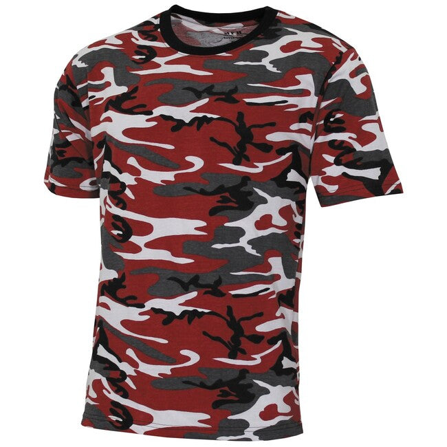 MFH Streetstyle αμερικανικό μπλουζάκι, red-camo