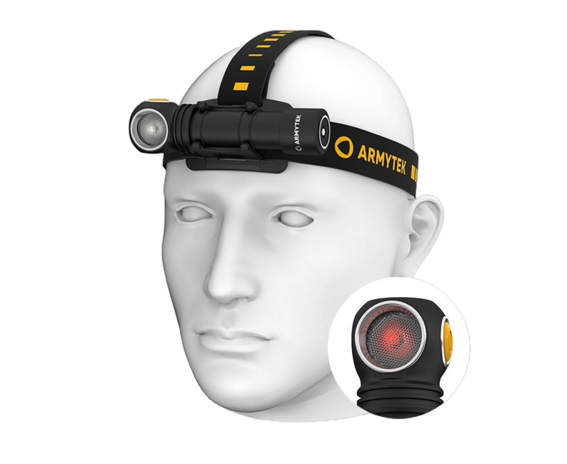 ArmyTek Wizard C2 WR κεφαλόφωτο LED με μαγνητικό στήριγμα τροφοδοσία από συσσωρευτή 1100 lm 3 h 65 g, Λευκό & Κόκκινο