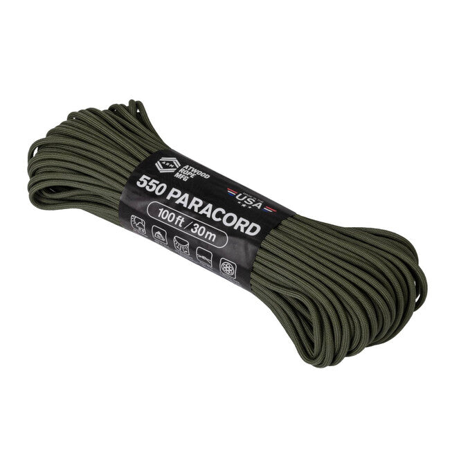 ATWOOD® 550 Paracord σχοινί 100 ft 30 m, Olive Drab (55024CB)
