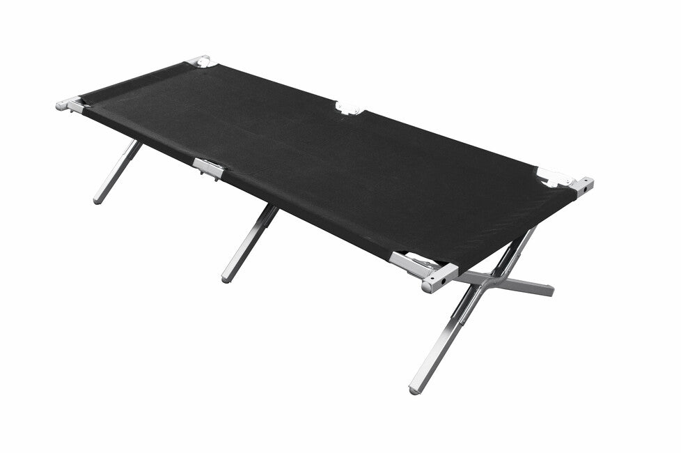 BasicNature Alu-Campbed Φορητή Κρεβατοσκηνή, Μαύρο, 210 cm