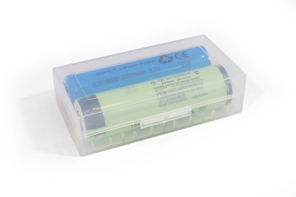 BasicNature Θήκη Μπαταρίας για 2 x 18650 Μπαταρίες, Διάφανη