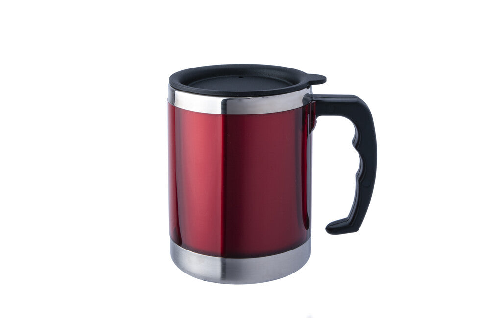 BasicNature MUG Θερμός Ανοξείδωτος, Κόκκινο, 0,42 l