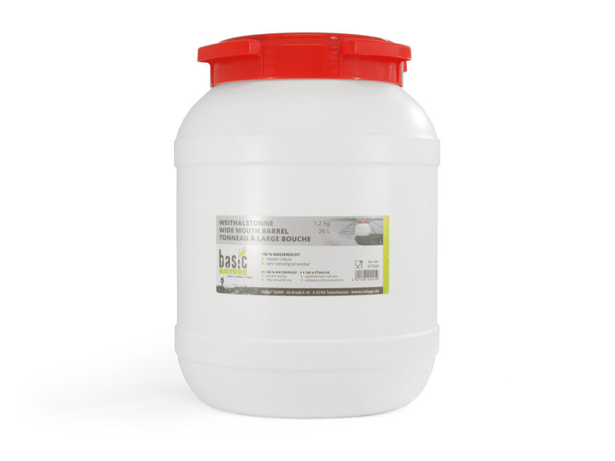 BasicNature Δοχείο Νερού με Ευρύ Στόμιο, Λευκό, 26 l