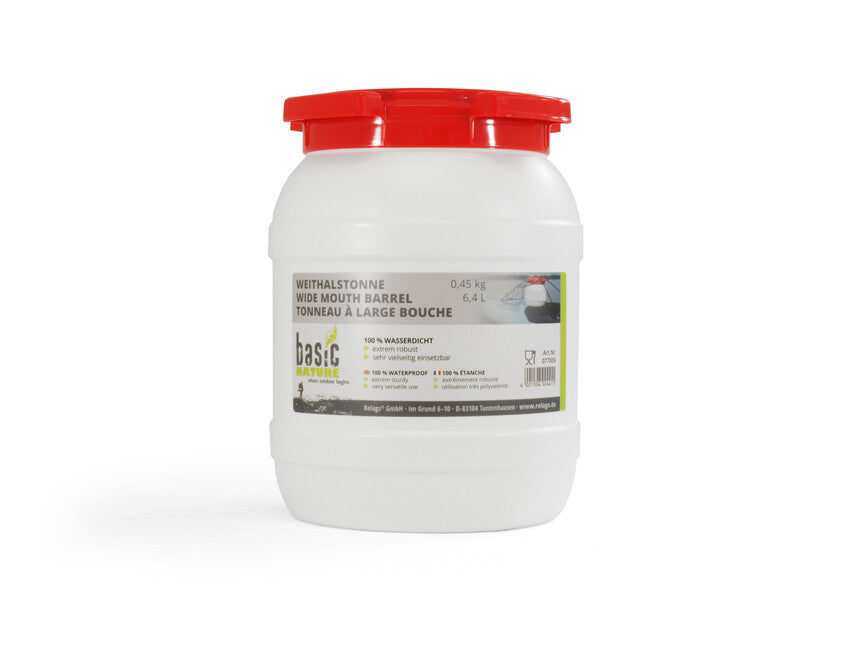 BasicNature Δοχείο με Ευρύ Στόμιο, Λευκό 6,4 l