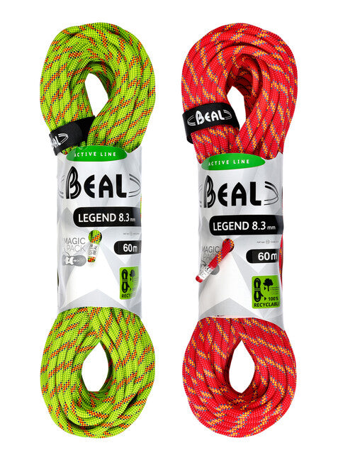 BEAL Legend Σχοινί Αναρρίχησης 8,3 mm 2 × 60 m, Πράσινο / Ροζ