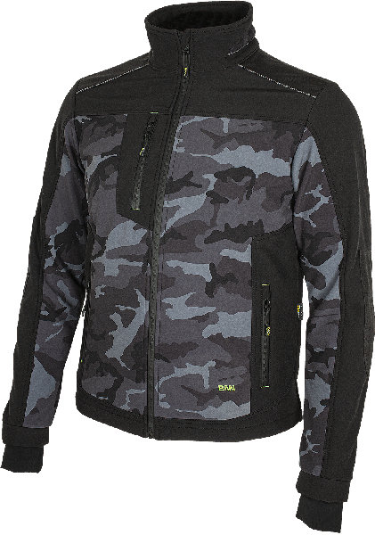 BENNON CAMOS Μπουφάν Softshell, Μαύρο/Γκρι