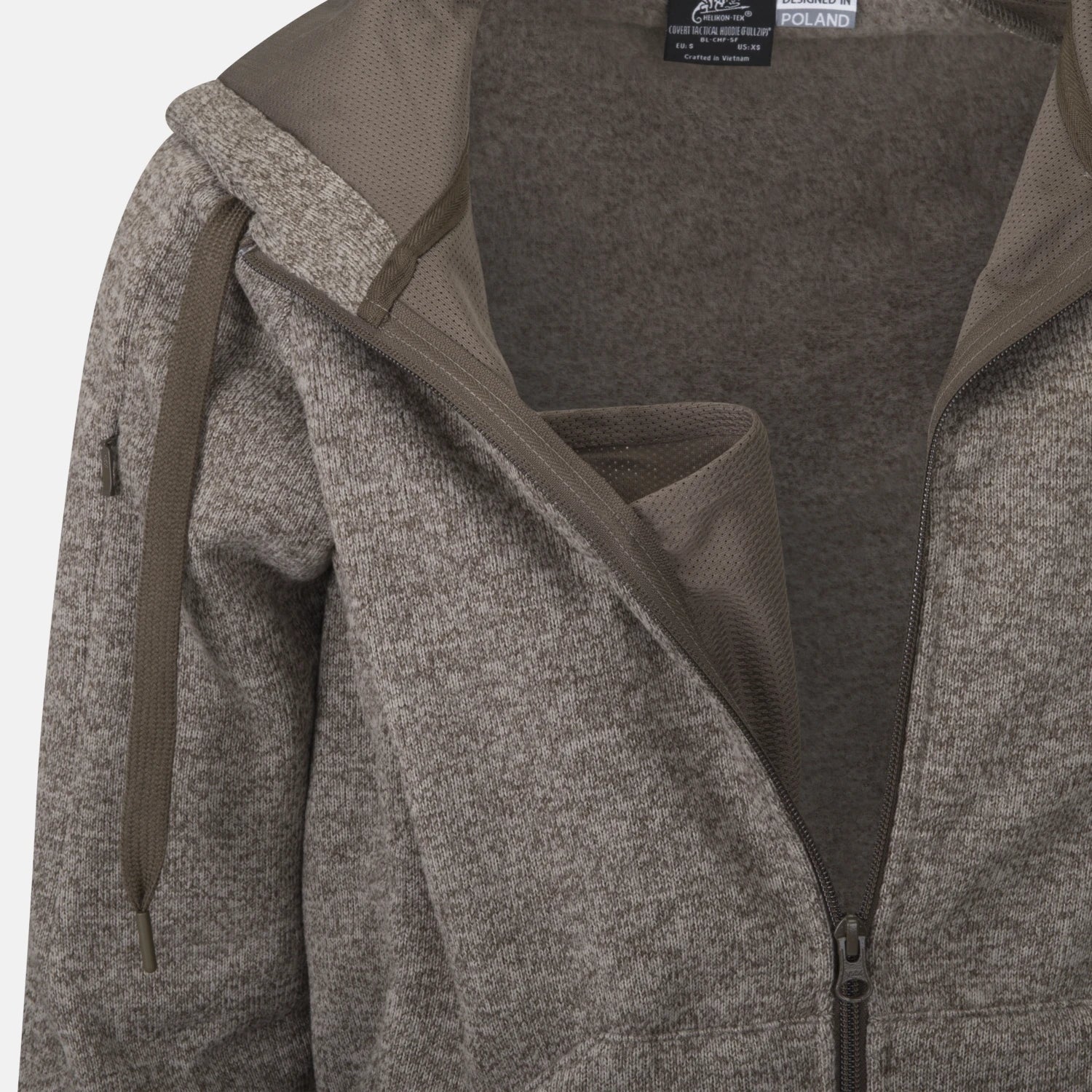 Helikon-Tex Covert mikina taktická s kapucňou (FullZip), Melange Blue – detail 3