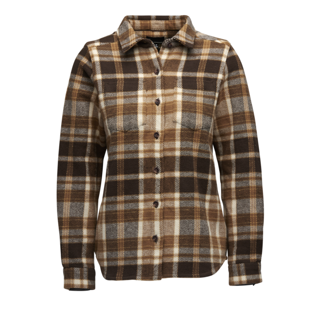 Black Diamond Project Heavy Flannel φανελένιο πουκάμισο γυναικείο, bark brown-off white plaid