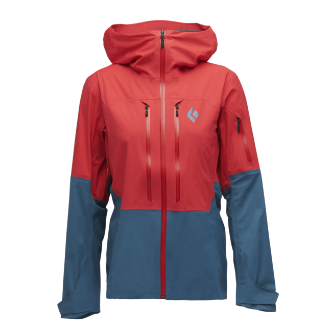 Black Diamond Recon Lt Stretch Shell Μπουφάν Σκι Γυναικείο, coral red-creek blue