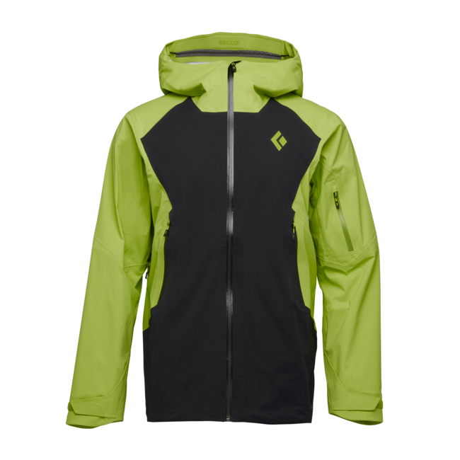 Black Diamond Recon Lt Stretch Shell Μπουφάν Σκι Ανδρικό, Μαύρο-Λαιμ Πράσινο