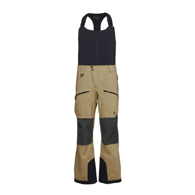 Black Diamond Recon Stretch Pro Bibs παντελόνι ανδρικό με τράκες, khaki-smoke
