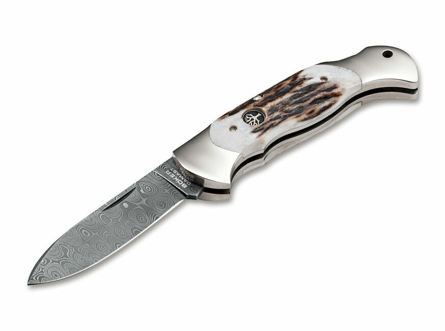 BÖKER® Scout Spearpoint Μαχαίρι Τσέπης 7,9 cm, δαμασκό, κέρατο