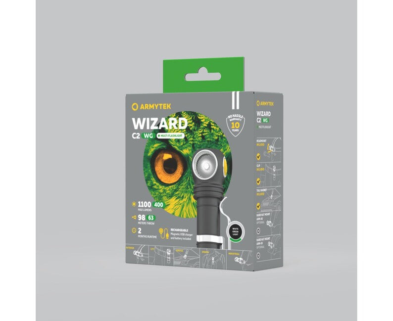 ArmyTek Wizard C2 WG Φακός Κεφαλής LED Τροφοδότηση Συσσωρευτή Λευκό 1100 lm