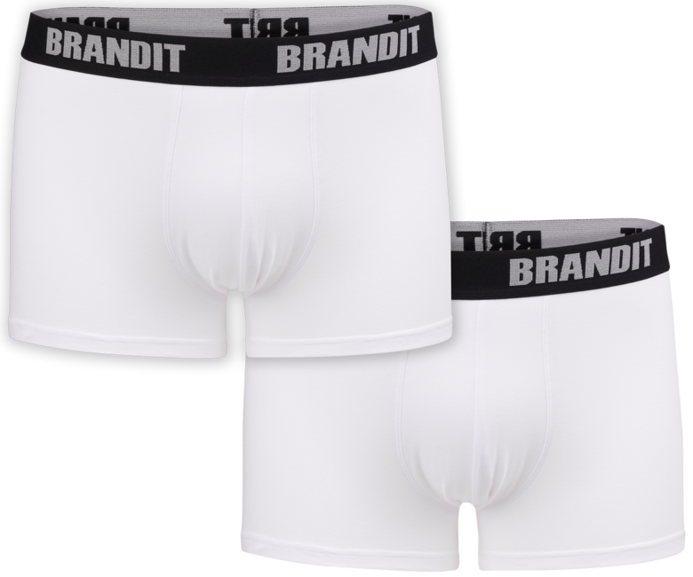 Brandit Μπόξερ με Λογότυπο 2τμχ, Λευκό-Λευκό