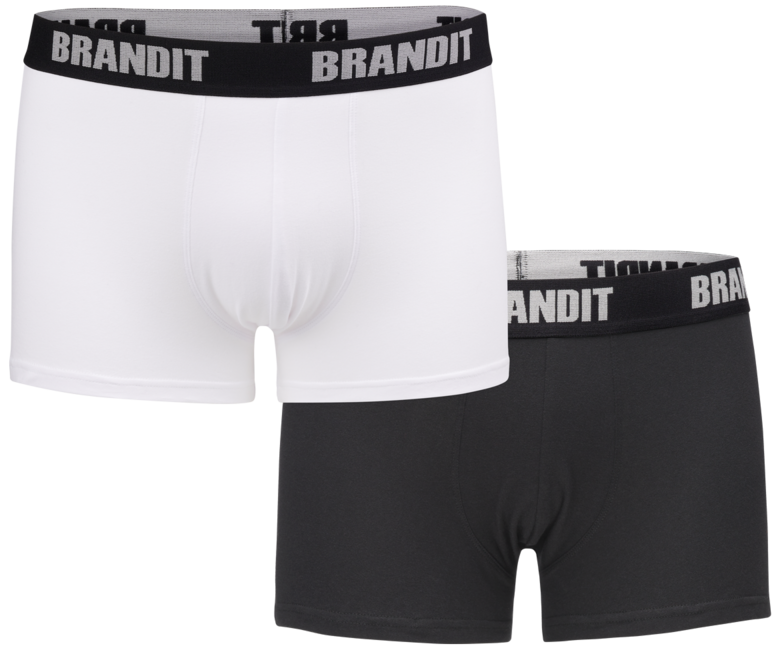 Brandit Μπόξερ με Λογότυπο 2τεμάχια, λευκό-μαύρο