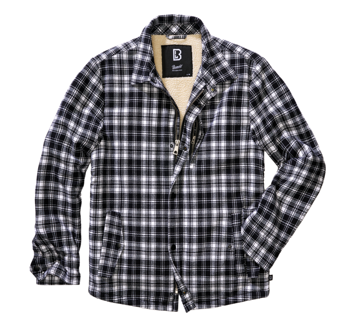 Brandit Classic Sherpa μπουφάν, λευκό-μαύρο
