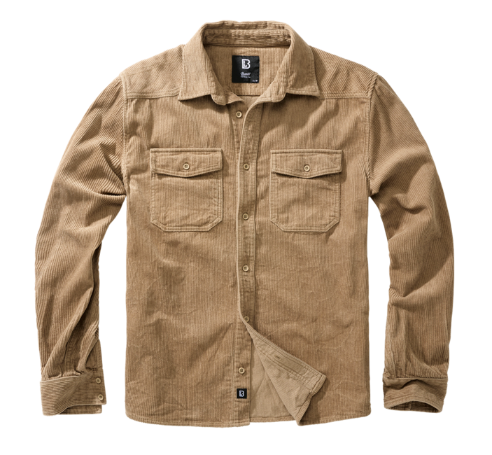 Brandit Corduroy Classic Πουκάμισο με Μακριά Μανίκια, Καμηλό