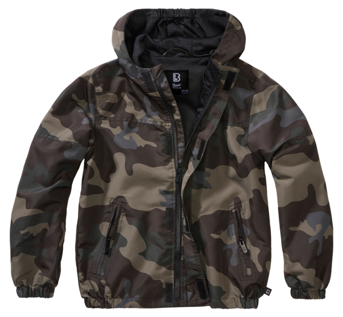 Brandit Summer Frontzip Windbreaker Μπουφάν Παιδική, darkcamo