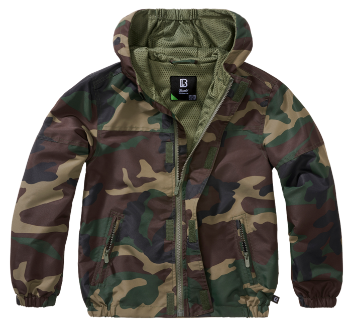 Brandit Summer Frontzip Windbreaker Μπουφάν Παιδική, Woodland