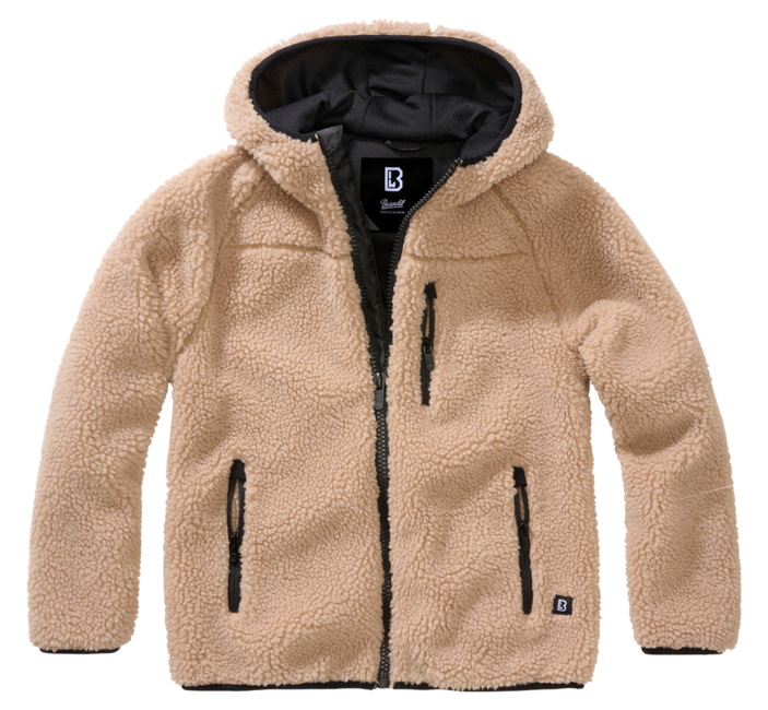 Brandit Τζάκετ Teddyfleece με Κουκούλα Παιδικό, Καμηλό