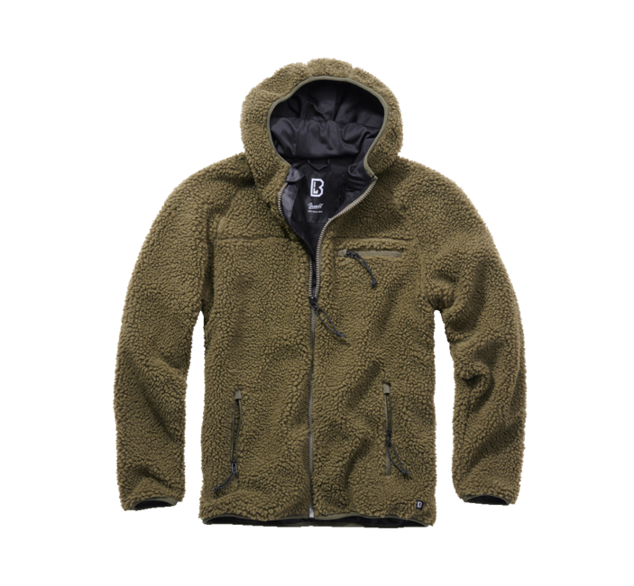 Brandit Teddyfleece Worker Fleece Μπουφάν με Κουκούλα, λαδί