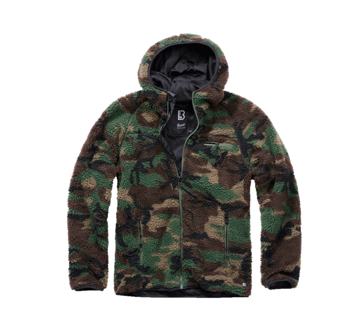 Brandit Teddyfleece Worker Μπουφάν Fleece με Κουκούλα, Woodland