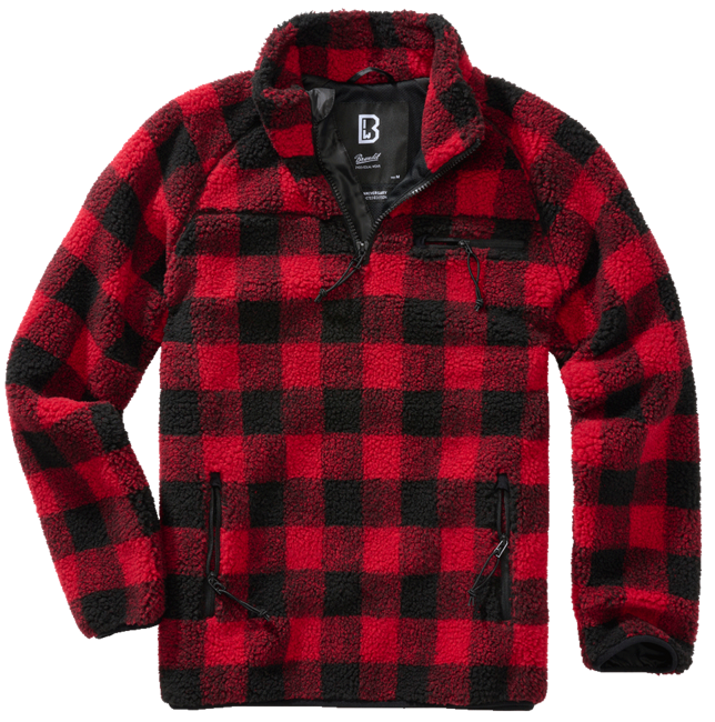 Brandit Teddyfleece Troyer Μπουφάν Fleece, Κόκκινο/Μαύρο