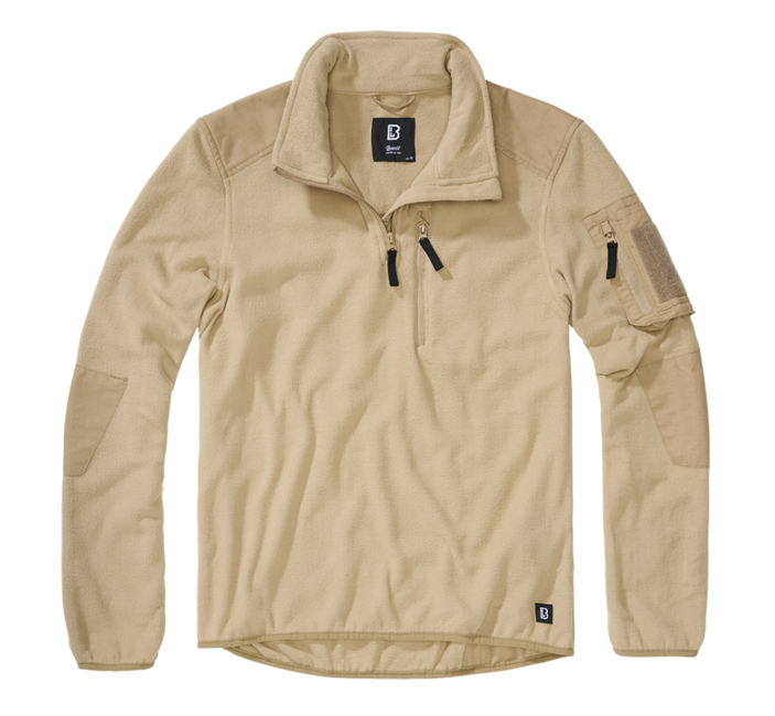 Brandit Φούτερ Fleece Ripstop με Φερμουάρ, Camel