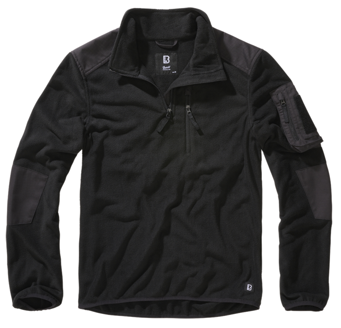 Brandit Ripstop Fleece Φούτερ με Φερμουάρ, μαύρο
