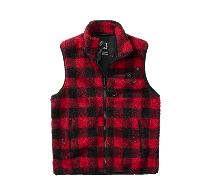 Brandit Teddyfleece Αμάνικο Γιλέκο Φλις, Κόκκινο/Μαύρο