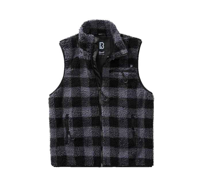 Brandit Teddyfleece αμάνικο γιλέκο φλις, μαύρο/γκρι