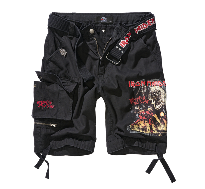 Brandit Iron Maiden The Number of The Beast Σορτς Savage Black Edition, Μαύρο