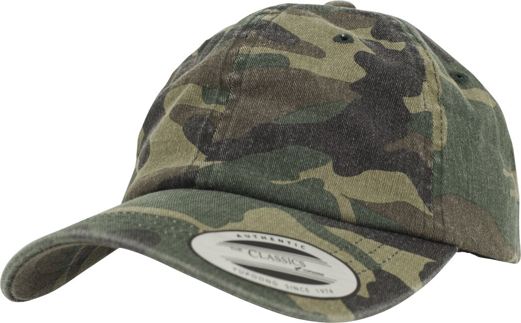 Brandit Low Profile Camo Καπέλο με Κασκέτο Ξέπλυτο Εφέ, Woodland