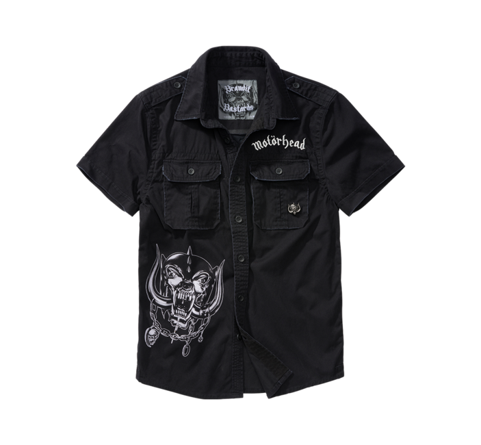Brandit Motörhead Vintage Πουκάμισο Κοντομάνικο, Μαύρο