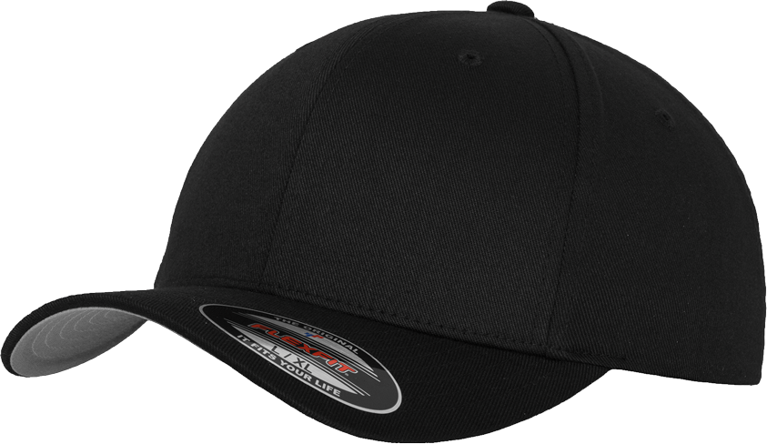 Brandit Flexfit Wooly Combed Καπέλο με Γείσο, Μαύρο-Γκρι