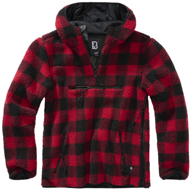 Brandit Worker Φούτερ Teddyfleece, κόκκινο/μαύρο