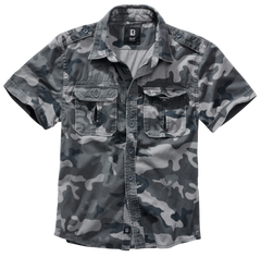 Brandit Vintage Κοντομάνικο Πουκάμισο, γκρι camo