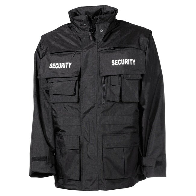 MFH Security Μπουφάν Αδιάβροχο, Μαύρο