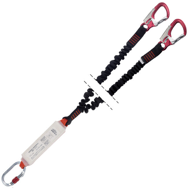 CAMP Shock Absorber Rewind Double Ζώνη Ασφαλείας με Αποσβεστήρα Πτώσης και Ελαστικά Σχοινιά, 120 - 175 cm